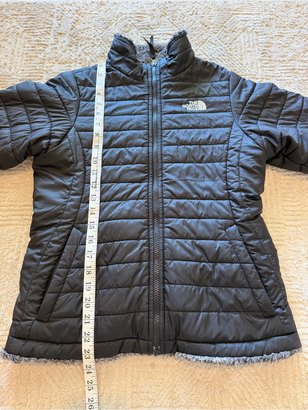 The North Face Girls L 14/16 Reversible Mossbud Swirl Puffer Fleece Jacket - Picture 6 of 12